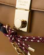 Prada Soft Sound Large Leather Shoulder Bag With Charms - Image 5